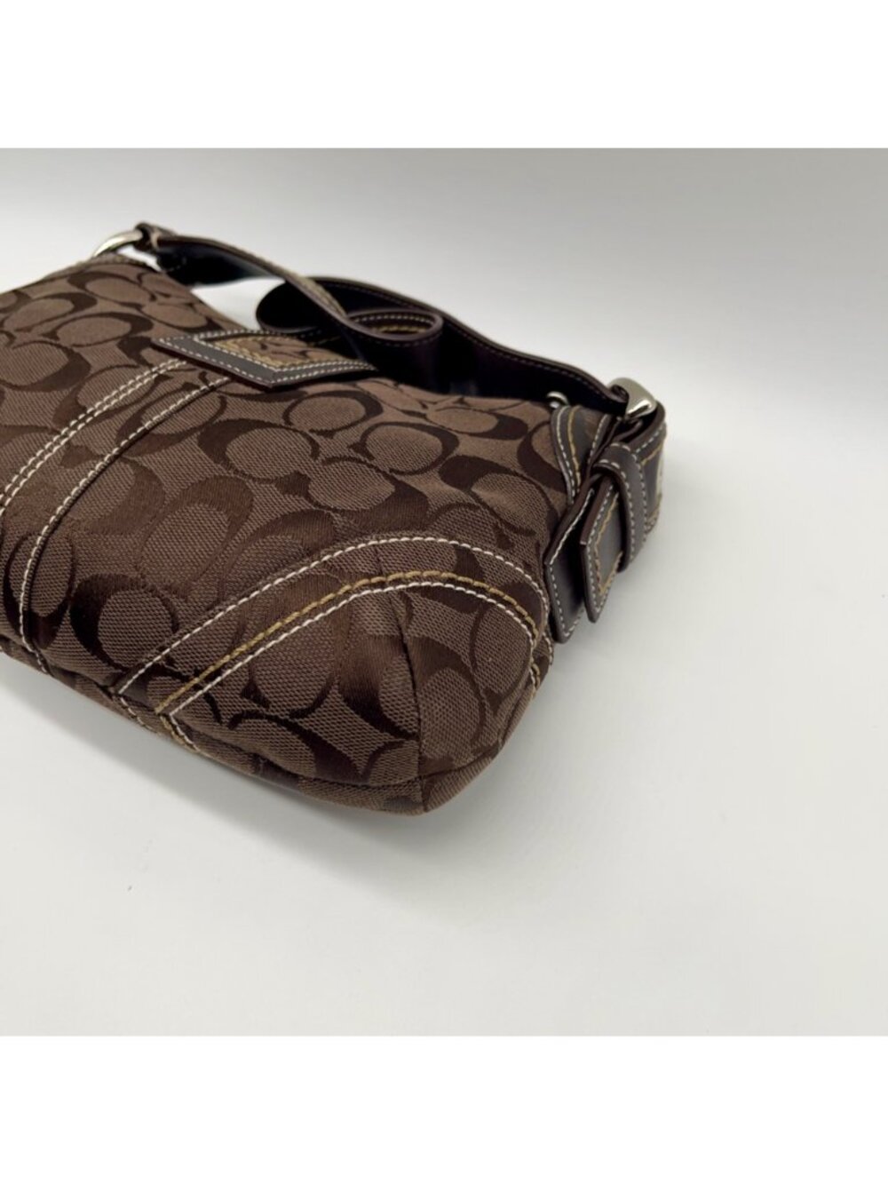 Coach Brown Signature Canvas Soho Buckle Flap Bag - Picture 9 of 13